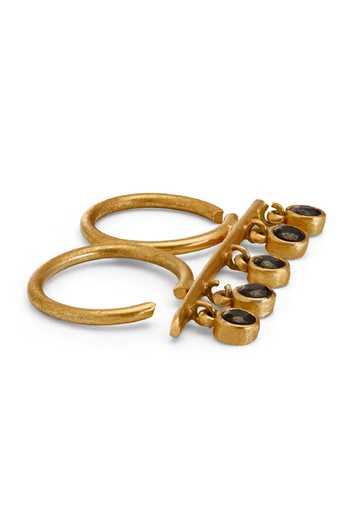 Dhwani Bansal Jewellery_Black Kandi Double Ring _Online_at_Aza_Fashions
