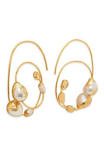 Buy_Dhwani Bansal Jewellery_Gold Plated Zuri Baroque Pearl Embellished Earrings _Online_at_Aza_Fashions