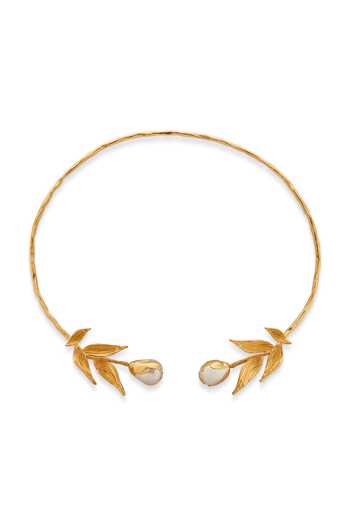 Buy_Dhwani Bansal Jewellery_Gold Plated Reva Baroque Pearl Embellished Choker _Online_at_Aza_Fashions