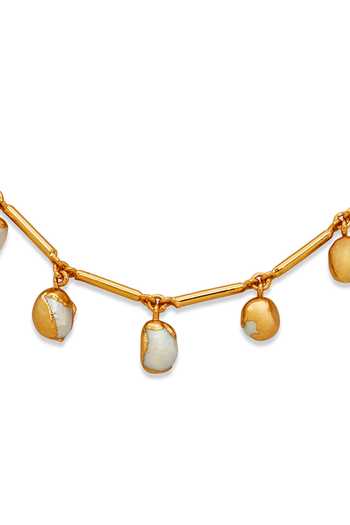 Buy_Dhwani Bansal Jewellery_Gold Plated Asara Pearl Drop Necklace _Online_at_Aza_Fashions