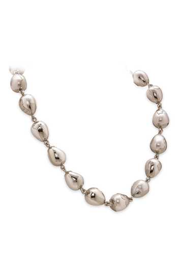Shop_Dhwani Bansal Jewellery_White Luna Baroque Pearl Embellished Necklace _at_Aza_Fashions