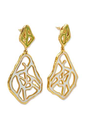 Buy_Dhwani Bansal Jewellery_Gold Plated Tala Enamelled Earrings _Online_at_Aza_Fashions