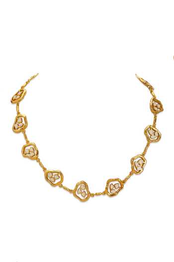 Buy_Dhwani Bansal Jewellery_Green Terra Enamelled Choker _at_Aza_Fashions