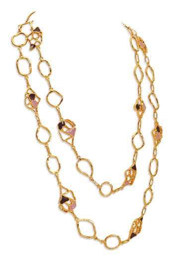 Buy_Dhwani Bansal Jewellery_Gold Plated Miva Embellished Layered Necklace _Online_at_Aza_Fashions