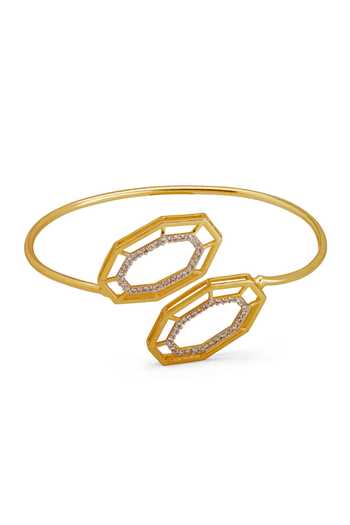 Buy_Dhwani Bansal Jewellery_Gold Plated Syra Geometric Motif Bracelet _Online_at_Aza_Fashions