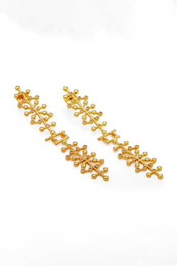 Dhwani Bansal Jewellery_Gold Plated Auro Stone Embellished Earrings _Online_at_Aza_Fashions