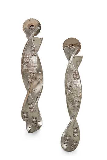 Buy_Dhwani Bansal Jewellery_Silver Plated Kali Cubic Zirconia Embellished Hoops _Online_at_Aza_Fashions