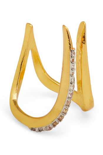 Dhwani Bansal Jewellery_White Sinna Cubic Zirconia Stone Embellished Ring _Online_at_Aza_Fashions