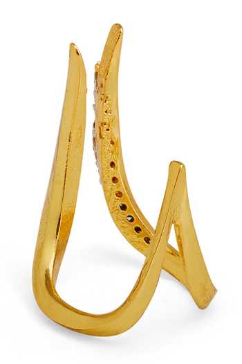 Buy_Dhwani Bansal Jewellery_White Sinna Cubic Zirconia Stone Embellished Ring _Online_at_Aza_Fashions
