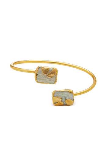 Shop_Dhwani Bansal Jewellery_White Lune Baroque Shell Pearl Embellished Bracelet _at_Aza_Fashions