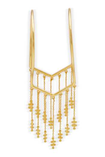Buy_Dhwani Bansal Jewellery_Gold Plated Silsila Cascading Chain Tassel Bracelet _Online_at_Aza_Fashions