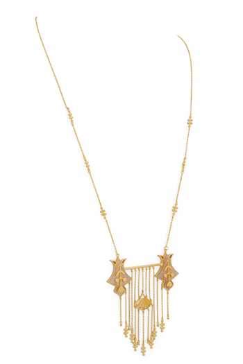 Buy_Dhwani Bansal Jewellery_Gold Plated Serai Mother Of Pearl Embellished Pendant Necklace _Online_at_Aza_Fashions