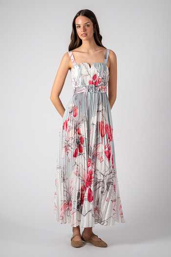 Buy_RANNA GILL_Multi Color Satin Sweetheart Neck Snowbell Strap Pleated Jumpsuit _at_Aza_Fashions
