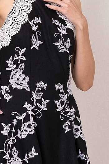 Shop_RANNA GILL_Black Polyester Halter Neck Zayel Mini Dress _Online_at_Aza_Fashions