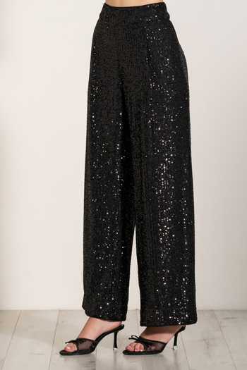 Buy_RANNA GILL_Black Velden Sequin Work Pant _Online_at_Aza_Fashions
