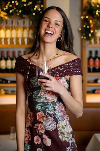 RANNA GILL_Wine Crepe Sequins Off-shoulder Glen Floral Print Gown _Online