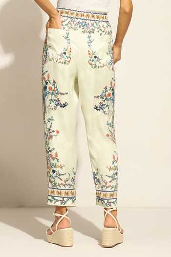 Ranna Gill_Multi Color Satin, Modal Alita Rara Jay Print Pant _Online_at_Aza_Fashions