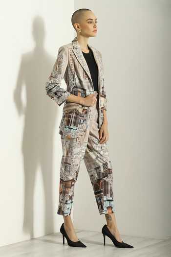 Shop_RANNA GILL_Beige Linen Mirabella Rara Pant _Online_at_Aza_Fashions