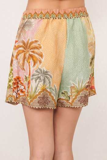 RANNA GILL_Multi Color Linen, Viscose Dia Mirza Elin Overlap Skorts _Online