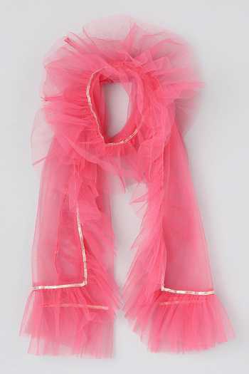 Byb Premium_Pink Silk, Tulle Beads, Stones, Tassels Embroidered Choli And Lehenga Set 