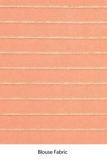 Shop_Zal From Benaras_Peach Silk, Tissue Gota Border Saree With Unstitched Blouse Fabric _Online_at_Aza_Fashions