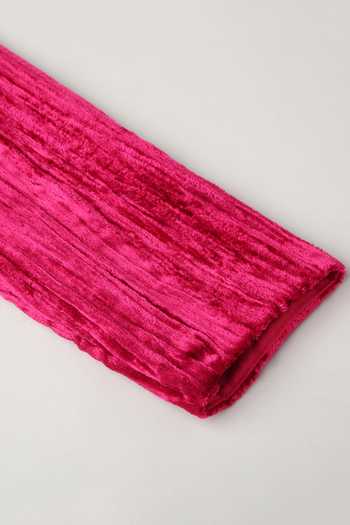 Shop_Byb Premium_Pink Velvet Fuchsia Pleated A-line Dress 