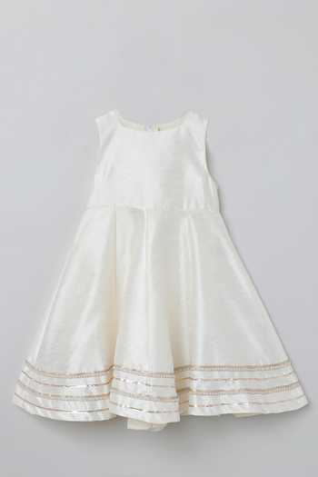 Byb Premium_Pink Silk, Organza Pearls Embroidered Dress With Jacket _Online