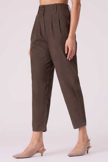 Buy_The Summer House_Olive Green Cotton Helk Needlecord Corduroy Pant _Online_at_Aza_Fashions