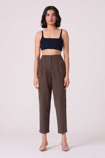 The Summer House_Olive Green Cotton Helk Needlecord Corduroy Pant _at_Aza_Fashions