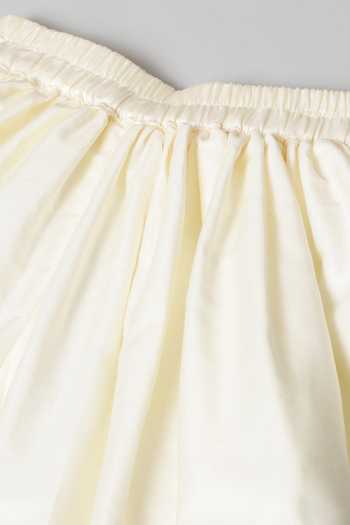 Shop_Byb Premium_Yellow Kota Doria, Cotton Patti, Leheriya Print Top And Dhoti Pant Set _Online