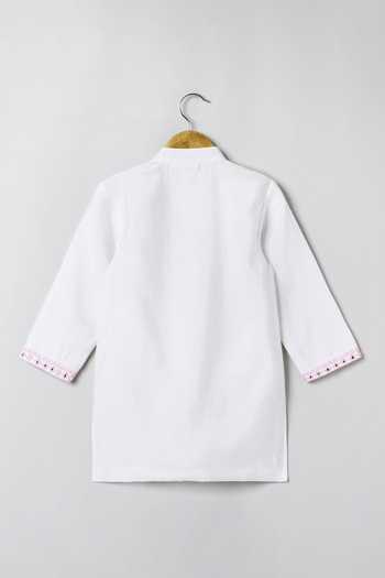 Buy_Byb Premium_White Chanderi Embroidery, Sequins Kurta Pyjama Set 