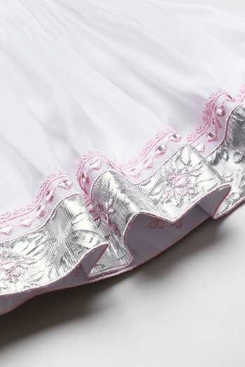 Byb Premium_White Chanderi Embroidery, Zari Top And Sharara Set 