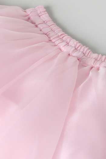 Byb Premium_Pink Silk, Organza Floral Bloom Embroidered Top With Lehenga _Online