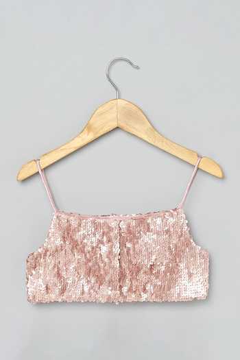 Buy_Byb Premium_Ivory Silk, Cotton Sequins, Embroidery Floral Crop Jacket And Culottes Set _Online