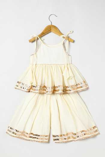 Buy_Byb Premium_Off White Cotton Embroidery, Beads Embellished Top And Palazzo Set _Online_at_Aza_Fashions