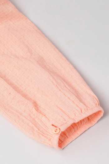 Byb Premium_Peach Denim Placement Embroidered Top _Online
