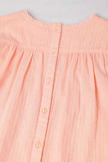 Buy_Byb Premium_Peach Denim Placement Embroidered Top _Online
