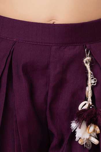 Shop_Mini Stitch_Off White Rayon Tassels Applique Work Top And Palazzo Set _Online_at_Aza_Fashions