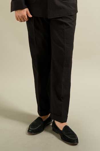 Gargee Designers_Black Textured Utility Jacket And Pant Set _Online_at_Aza_Fashions