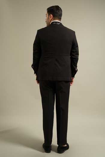Shop_Gargee Designers_Black Textured Utility Jacket And Pant Set _at_Aza_Fashions