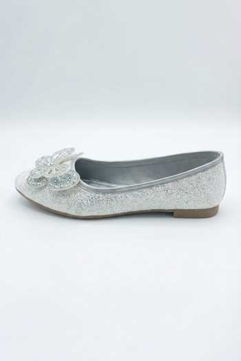 Sole Mates By Palak_Silver Synthetic Embellished Ballerinas _Online_at_Aza_Fashions
