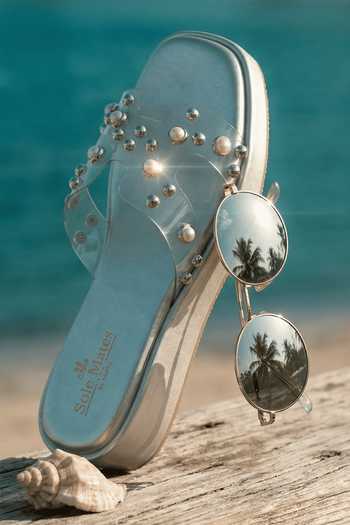 Shop_Sole Mates by Palak_Silver Mist Embellished Wedges _Online_at_Aza_Fashions