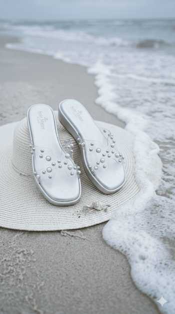 Sole Mates by Palak_Silver Mist Embellished Wedges _at_Aza_Fashions
