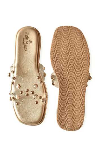 Buy_Sole Mates by Palak_Gold Mist Embellished Wedges _Online_at_Aza_Fashions