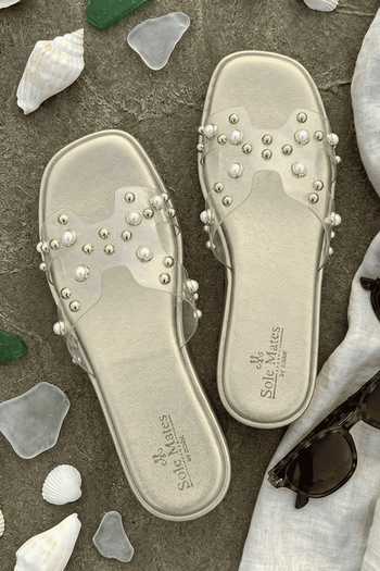 Shop_Sole Mates by Palak_Gold Mist Embellished Wedges _at_Aza_Fashions