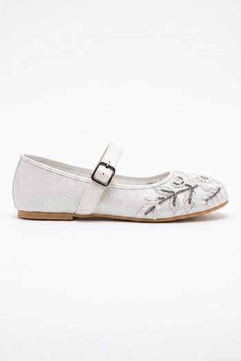 Shop_Sole Mates by Palak_White Ballet Bloom Mary Janes Flats _Online_at_Aza_Fashions