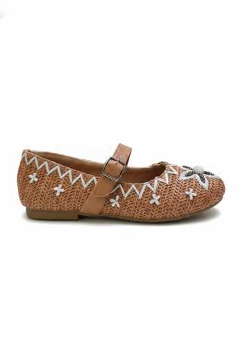 Buy_Sole Mates by Palak_Brown Retro Royal Mary Janes Flats _Online_at_Aza_Fashions