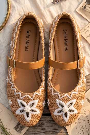Shop_Sole Mates by Palak_Brown Retro Royal Mary Janes Flats _at_Aza_Fashions