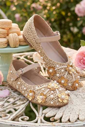 Shop_Sole Mates by Palak_Ivory Gatsby Bloom Mary Janes Flats _at_Aza_Fashions