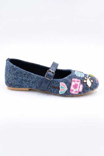 Buy_Sole Mates by Palak_Blue Wanderlust Mary Janes Flats _Online_at_Aza_Fashions